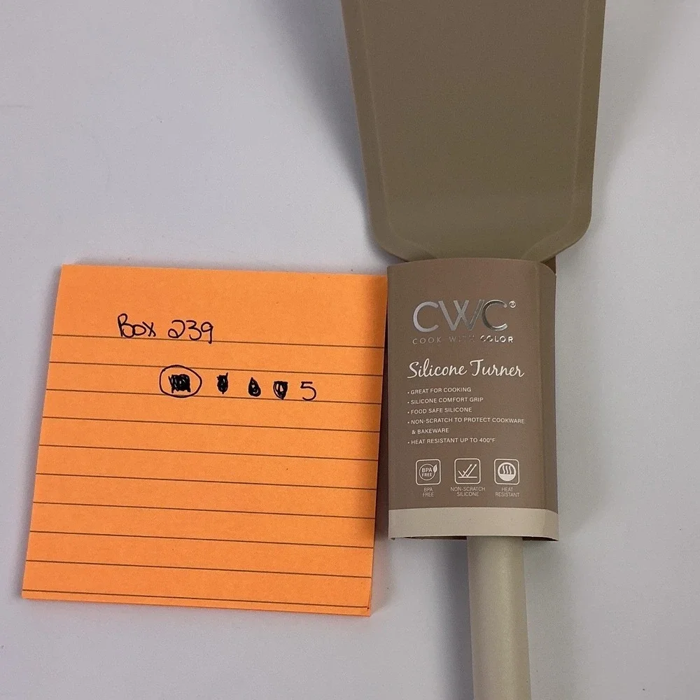 CWC Cook With Color Silicone Turner Tan Heat Resistant Kitchen Utensil New‎